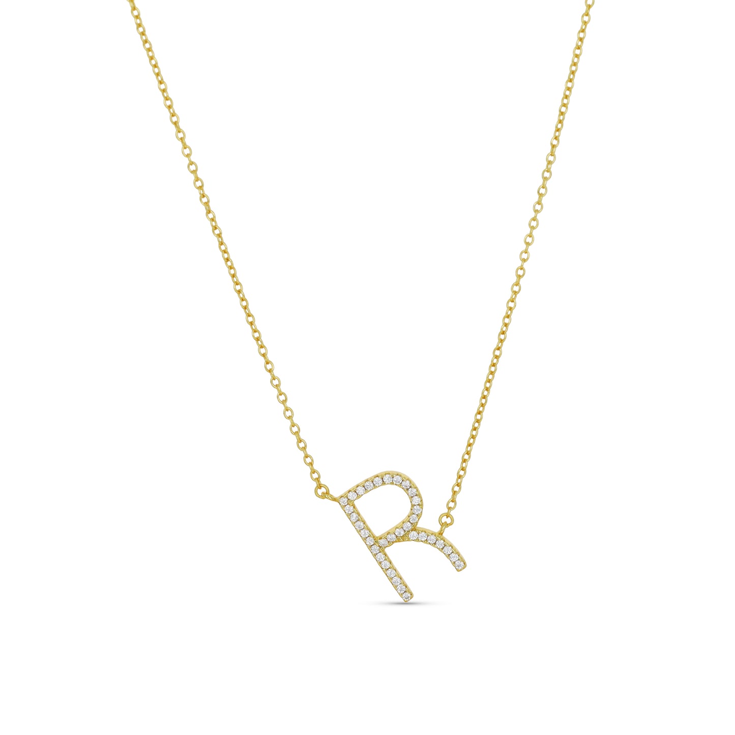 Personalized Gold Letter R Initial Necklace | Alexandra Marks Jewelry