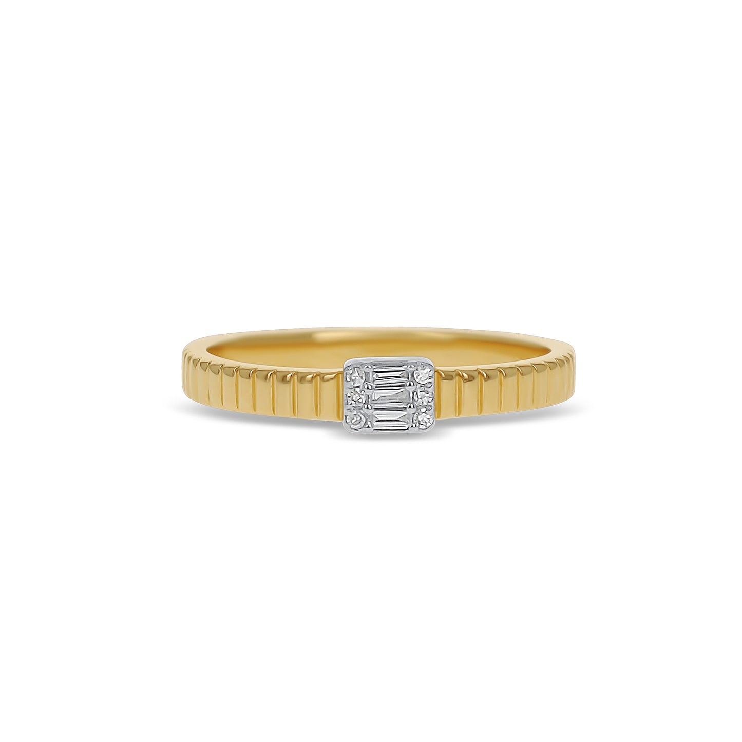 Modern Diamond Wide Ring in 14k Gold