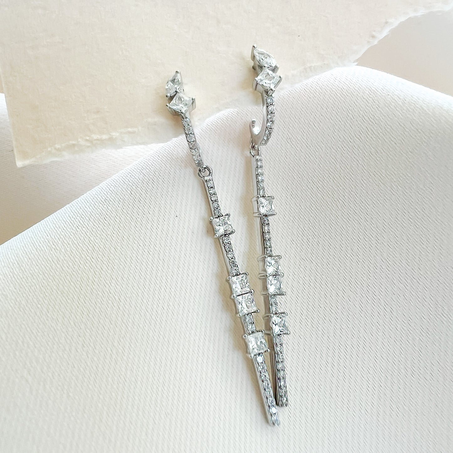 Silver Wedding Earrings
