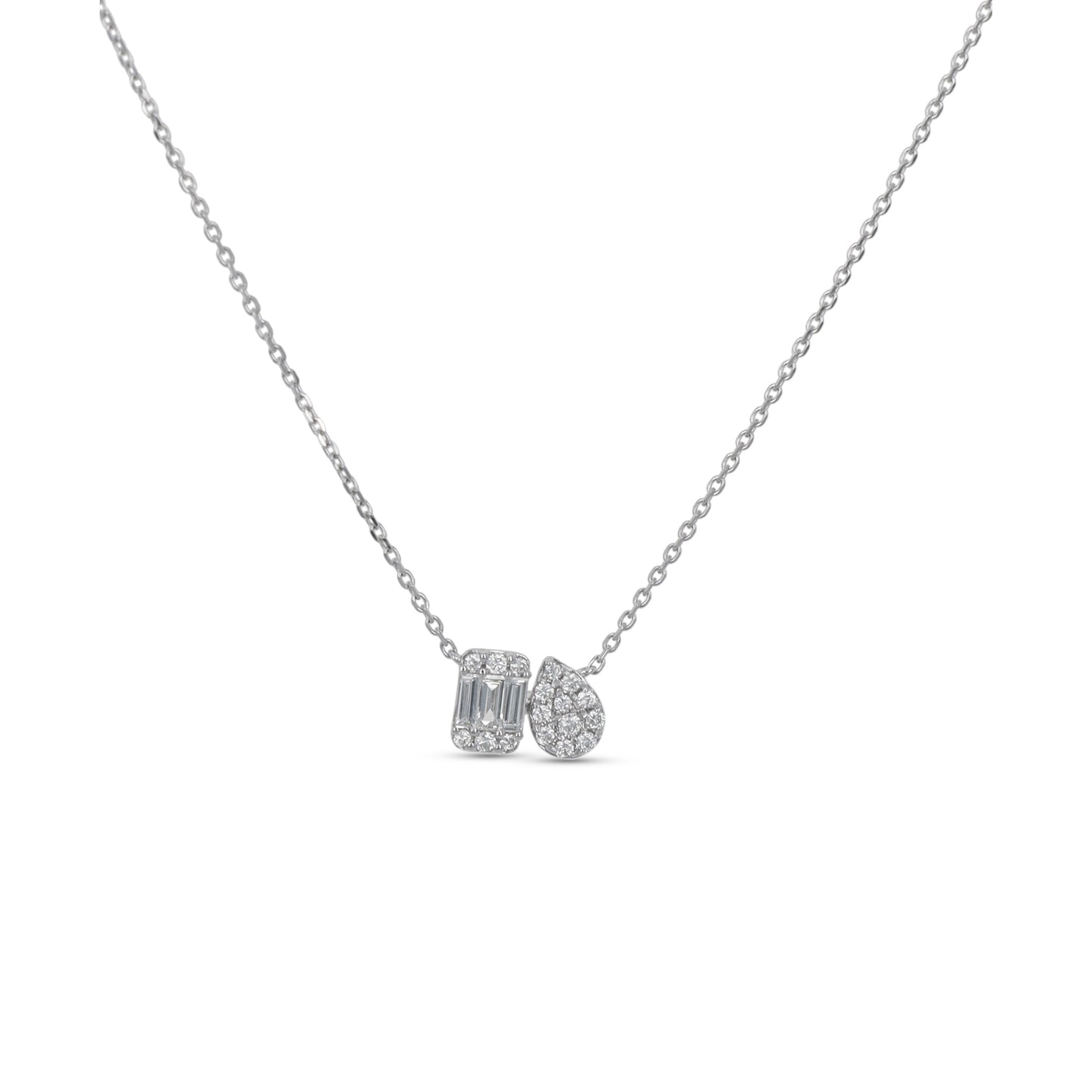 Toi En Moi Diamond Necklace in 14kt White Gold | Alexandra Marks Jewelry