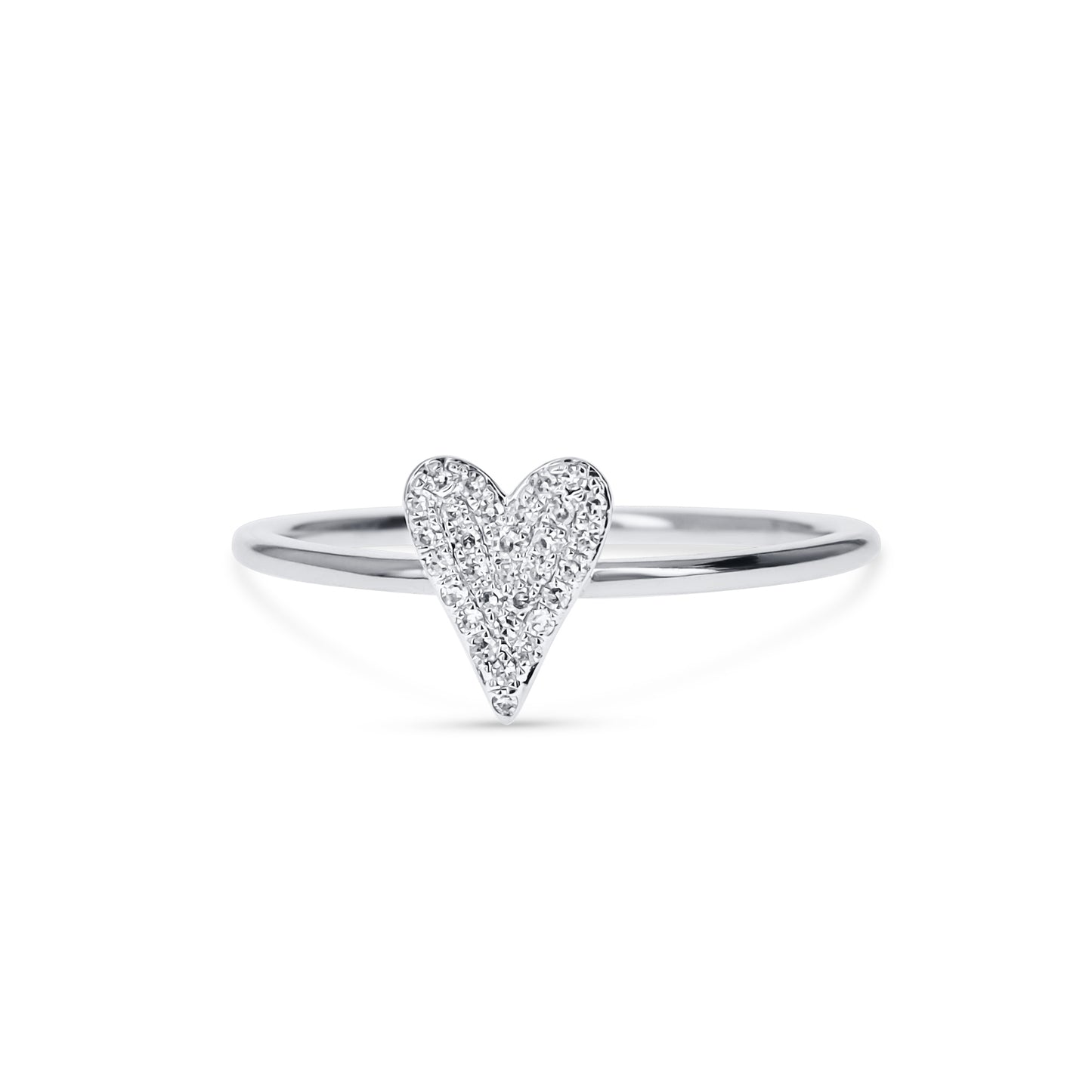 Petite Diamond Heart Ring in White Gold from Alexandra Marks Jewelry