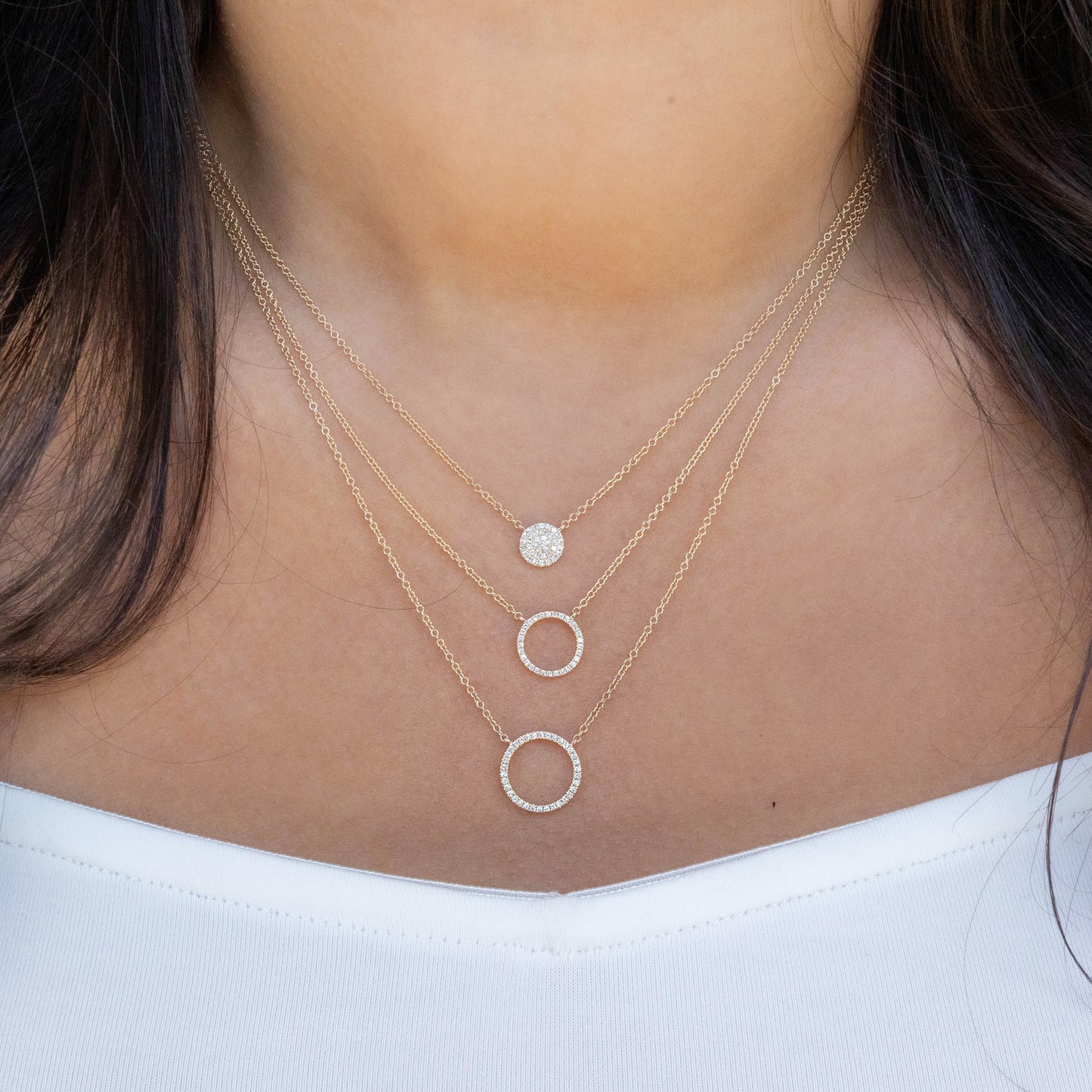 Layered Diamond Circle Necklaces From Alexandra Marks Jewelry