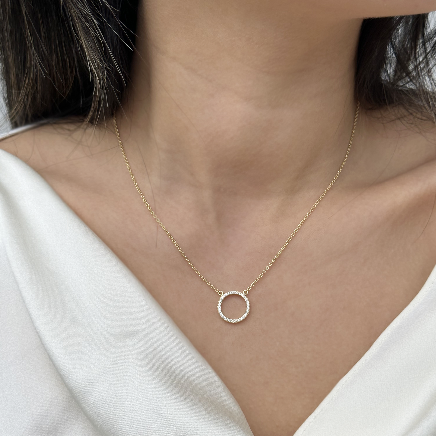 Gold Open Circle Necklace | Alexandra Marks Jewelry