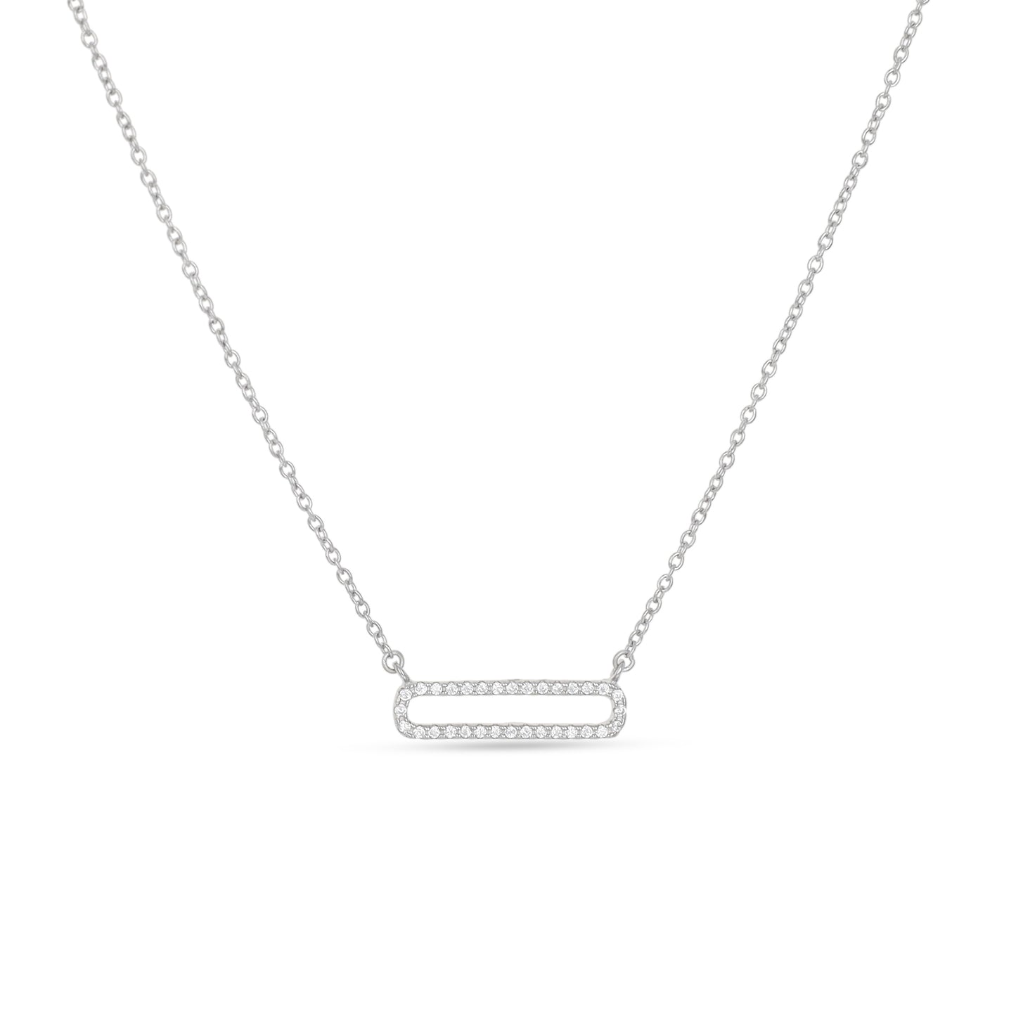 Open Oval Necklace in Sterling Silver