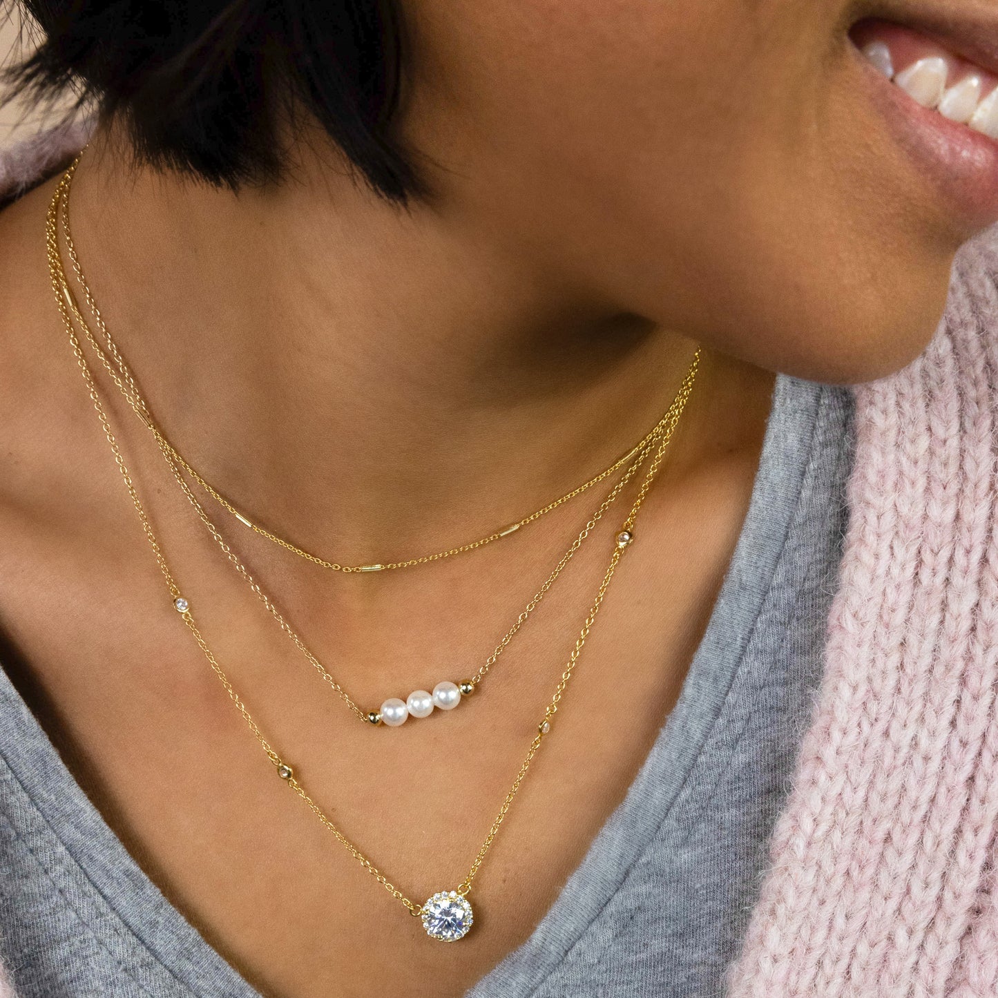 Dainty Gold Pearl Necklace from Alexandra Marks Jewelry