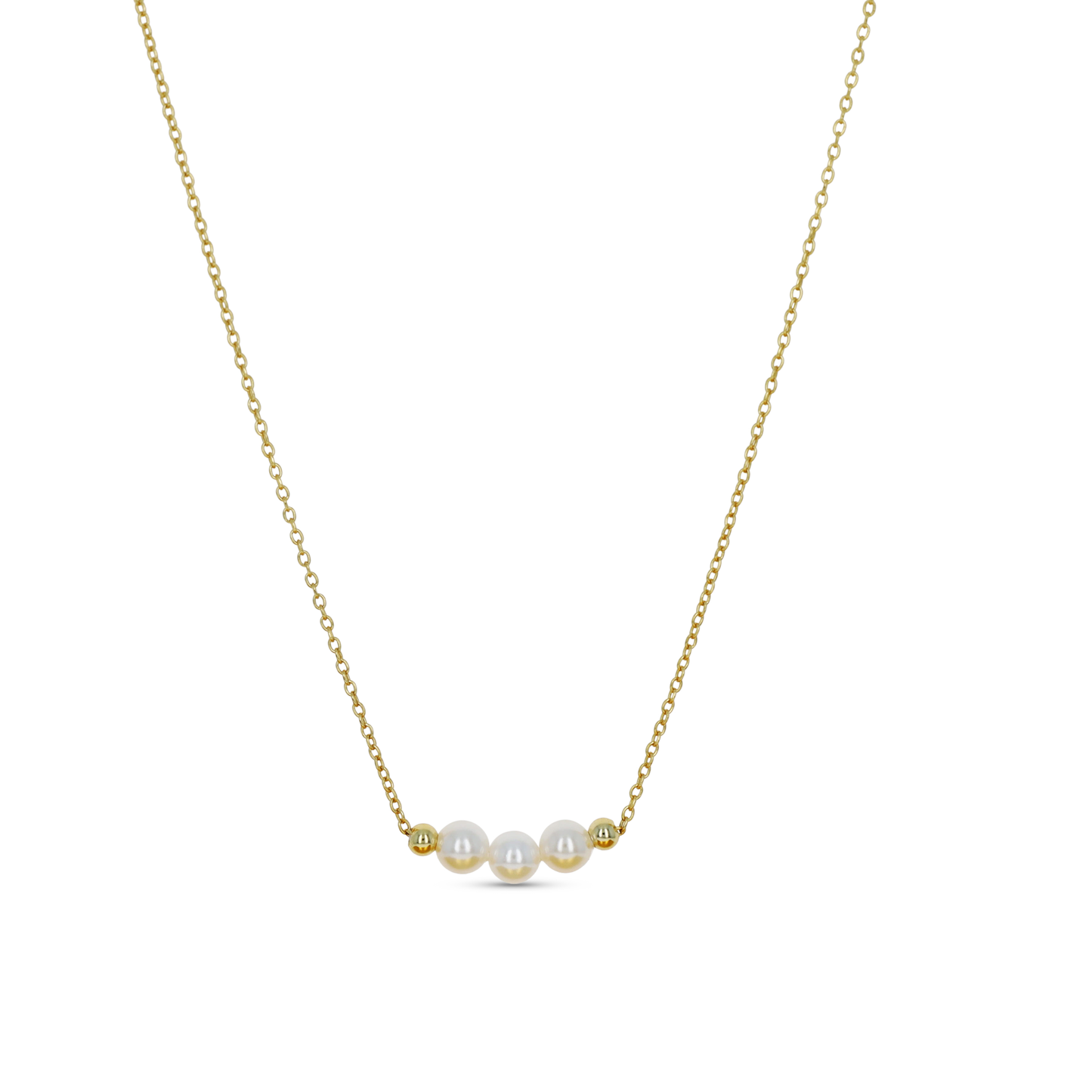 White Pearl Bar Necklace in Gold | Alexandra Marks Jewelry