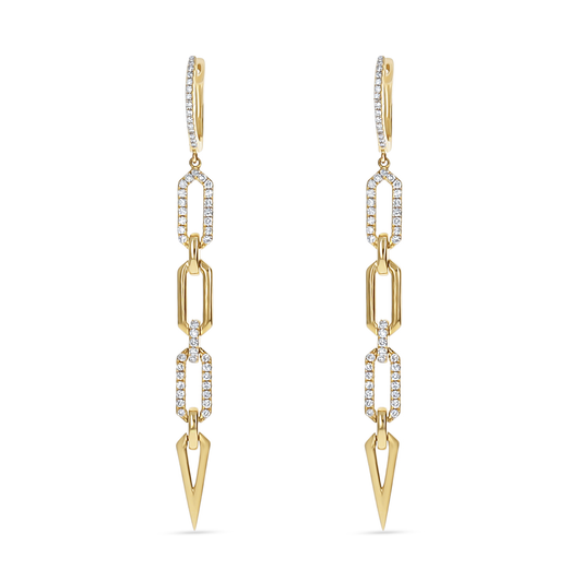 Dramatic Diamond Link Drop Earrings in Gold from Alexandra Marks Jewelry