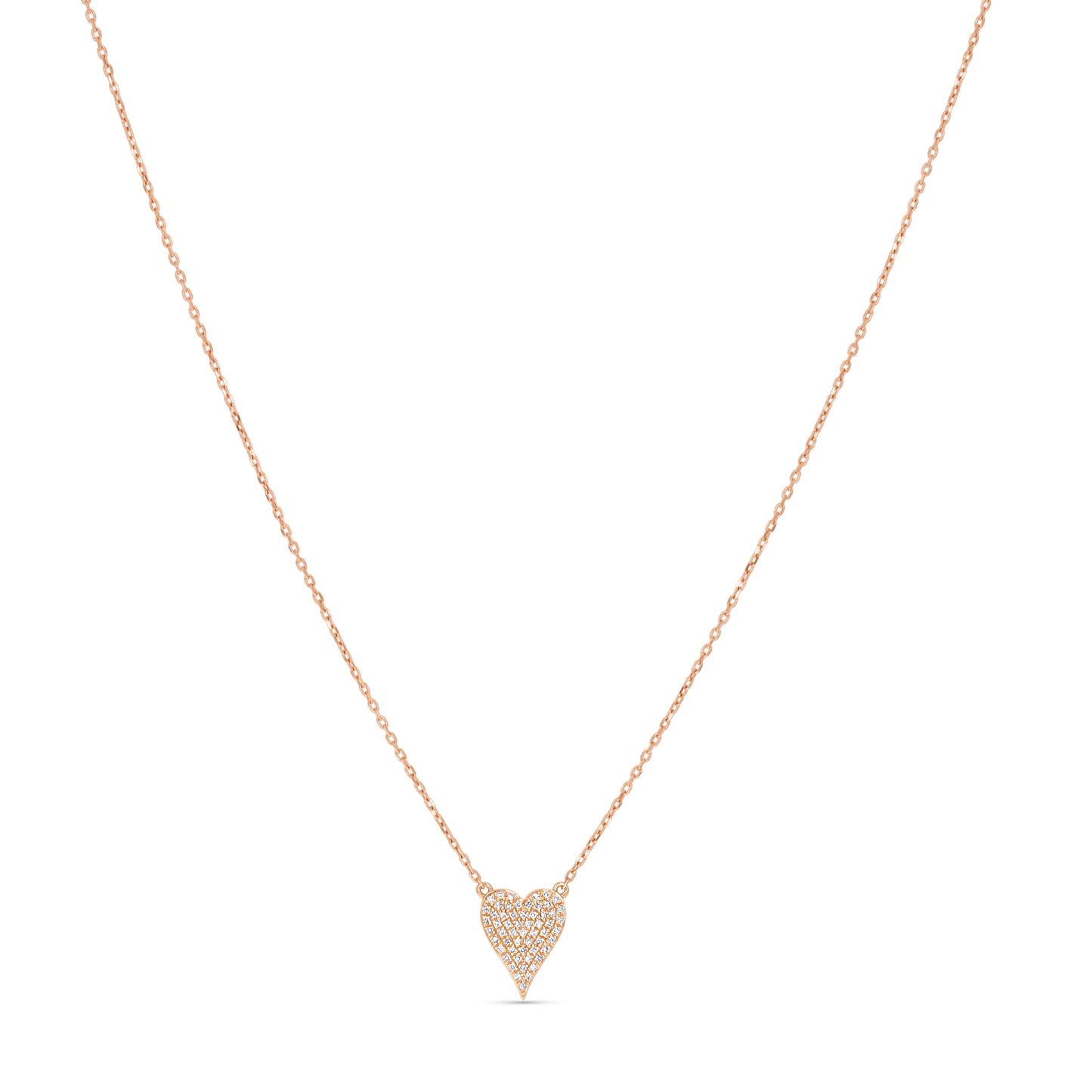 Diamond Heart Necklace in Rose Gold - Alexandra Marks