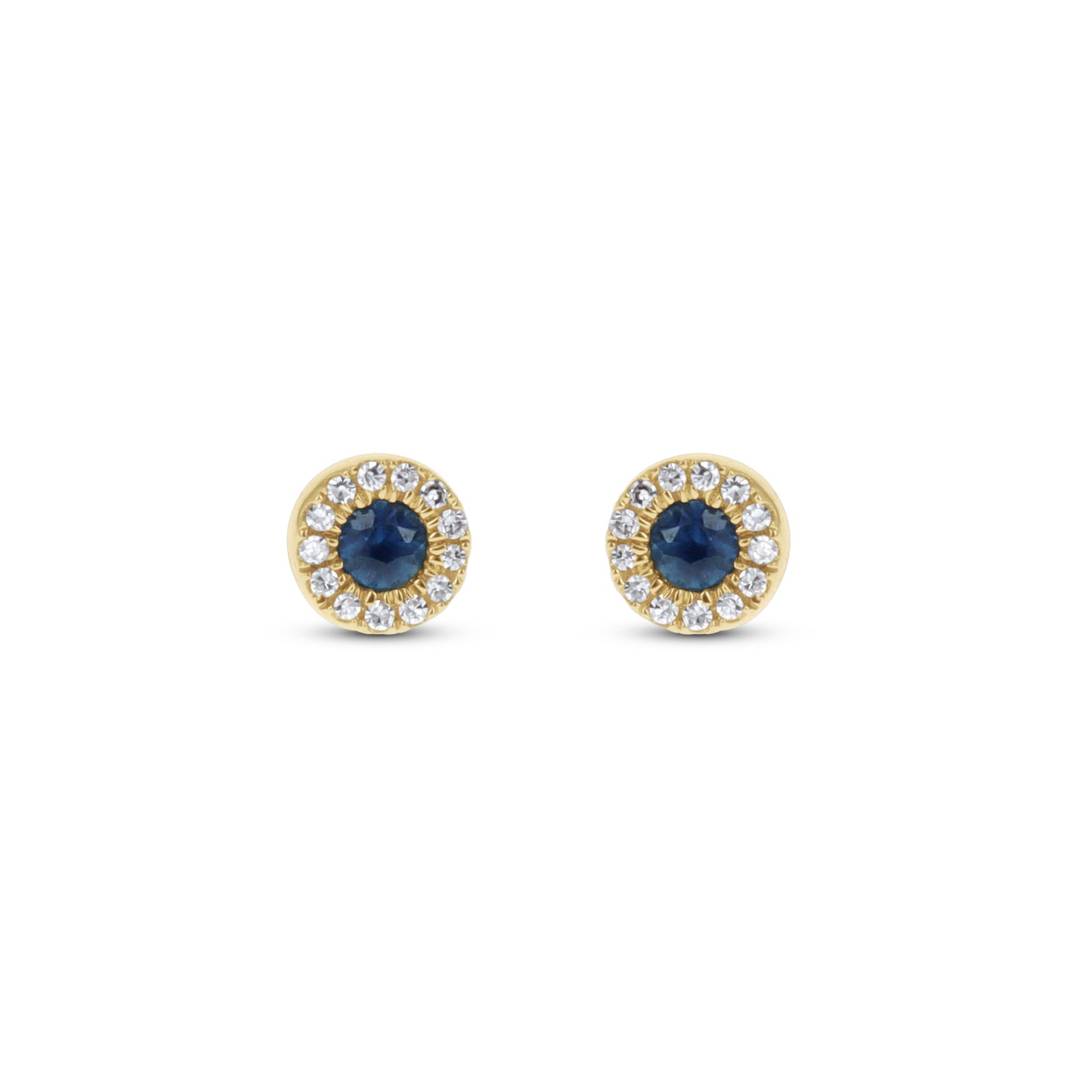 Sapphire Halo Stud Earrings
