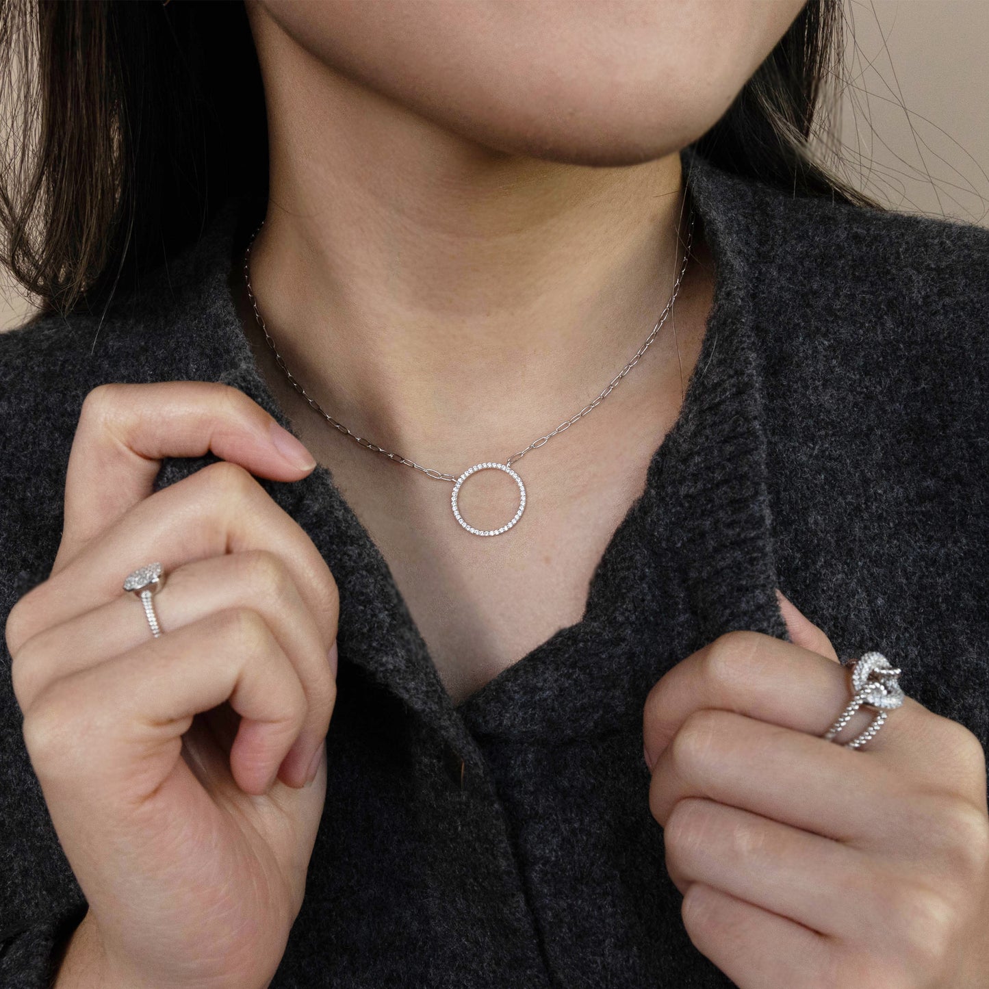 Silver Circle Necklace