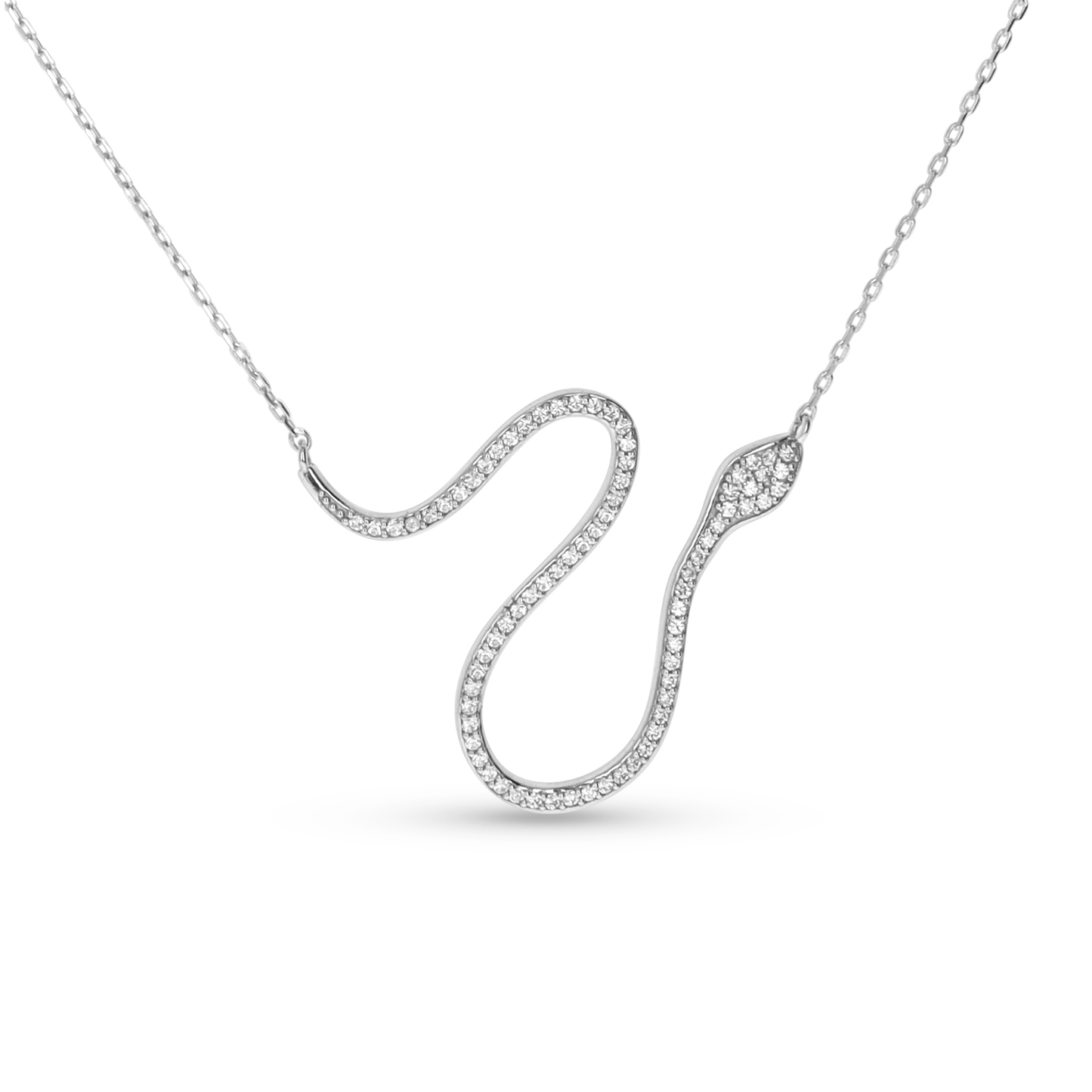 Silver & CZ Snake Statement Necklace from Alexandra Marks Jewelry