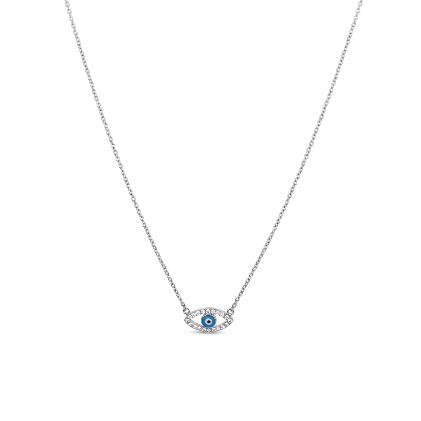 Dainty Evil Eye Necklace in Silver from Alexandra Marks Jewelry