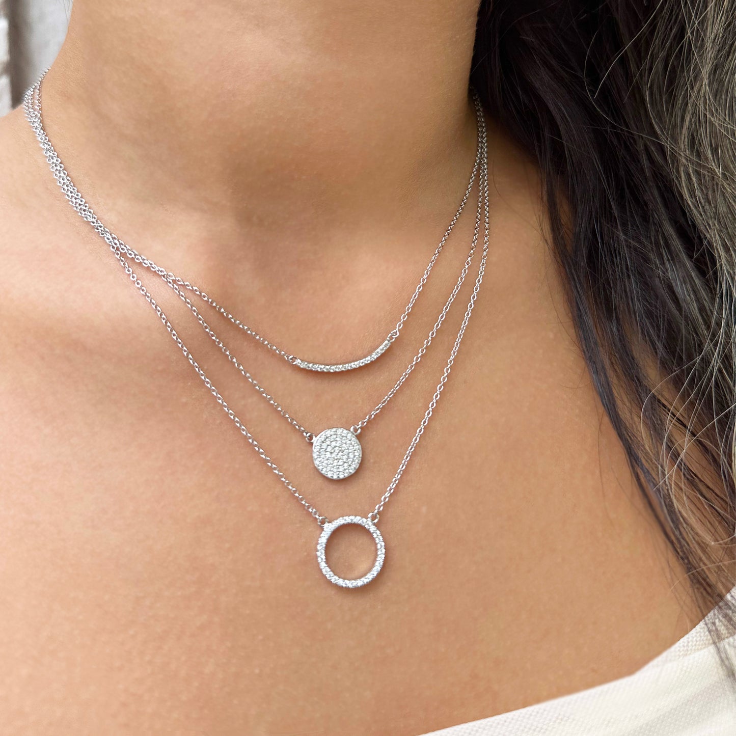 Silver Open Circle Necklace