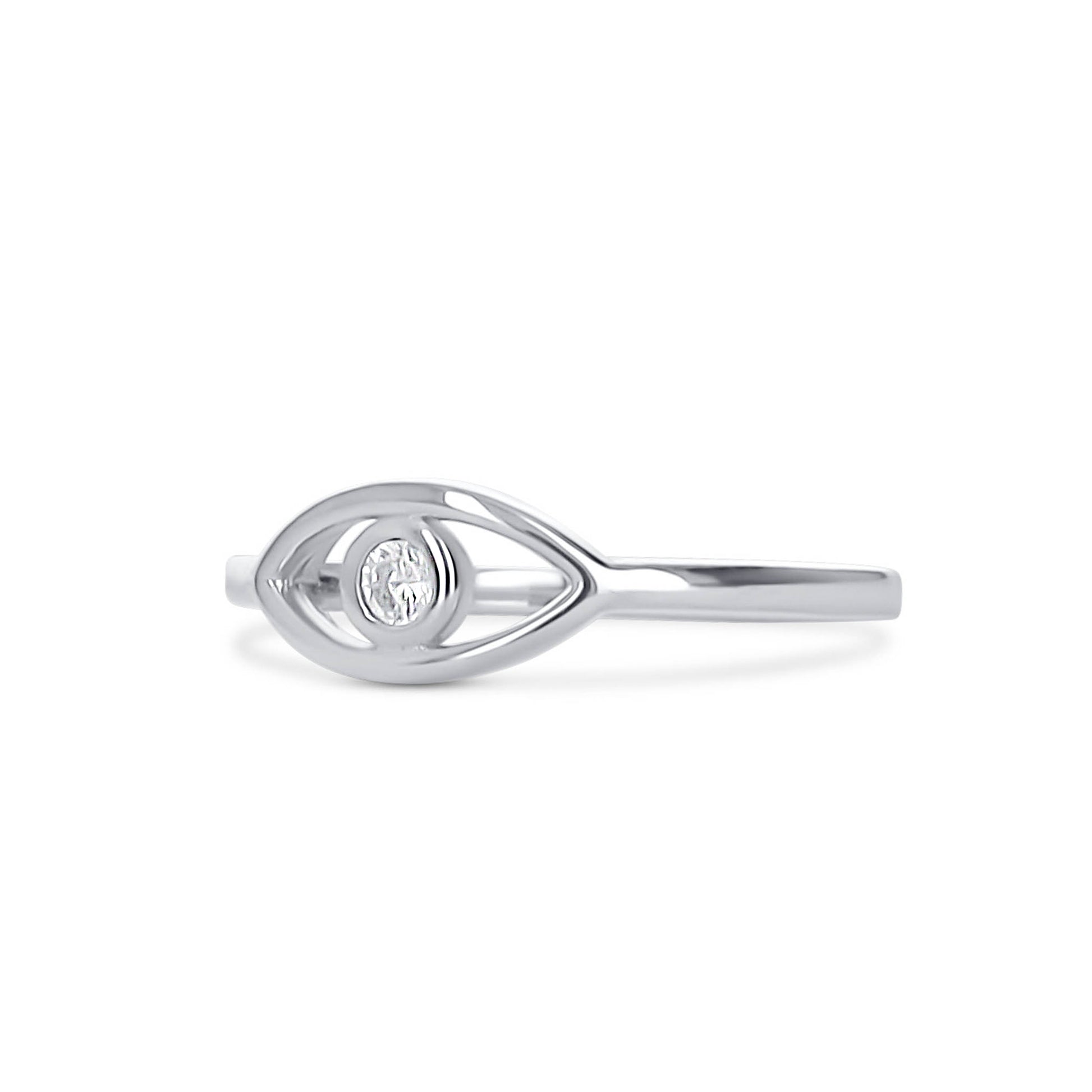 Silver Evil Eye Ring
