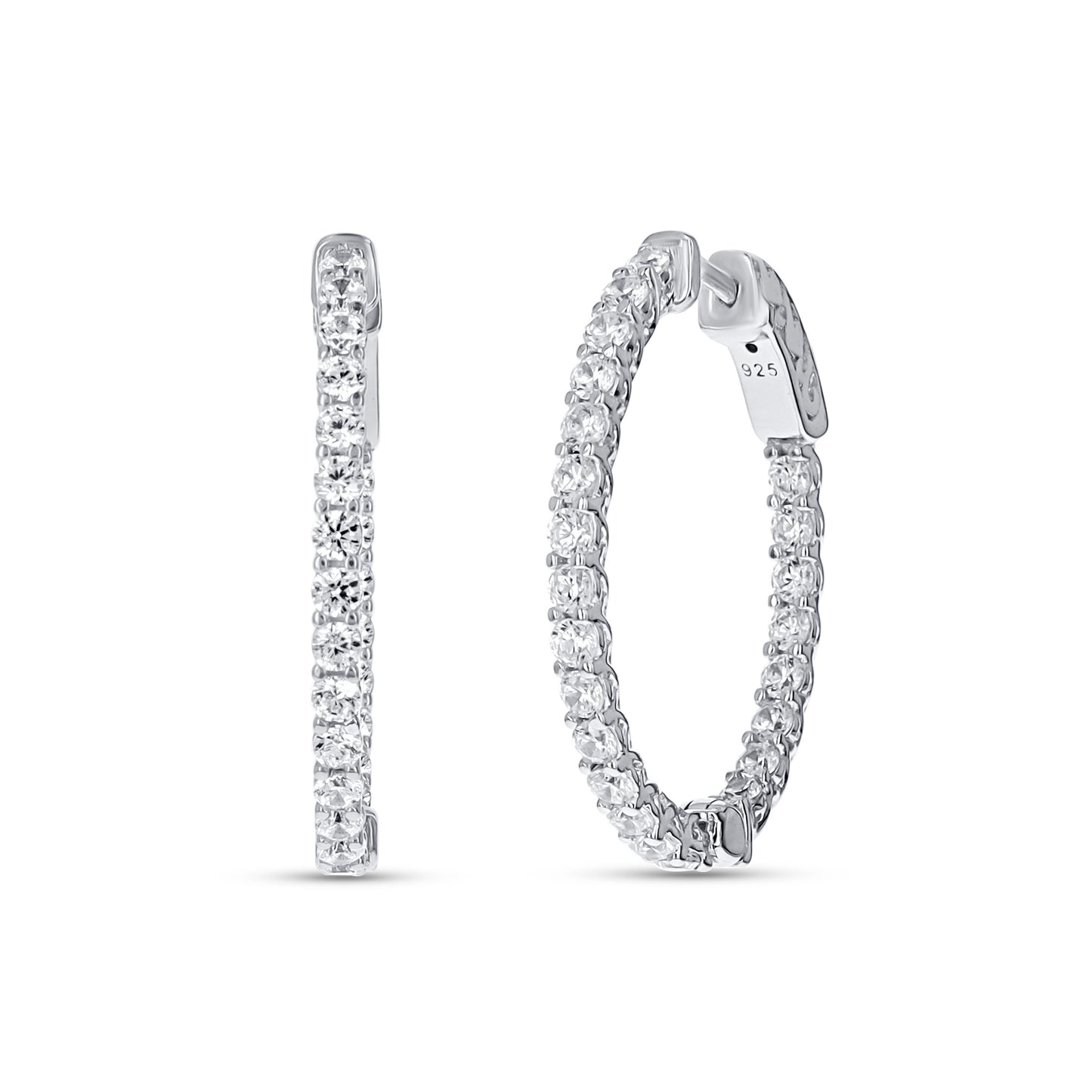 Sterling Silver Inside-Outside Hoop Earrings from Alexandra Marks Jewelry.