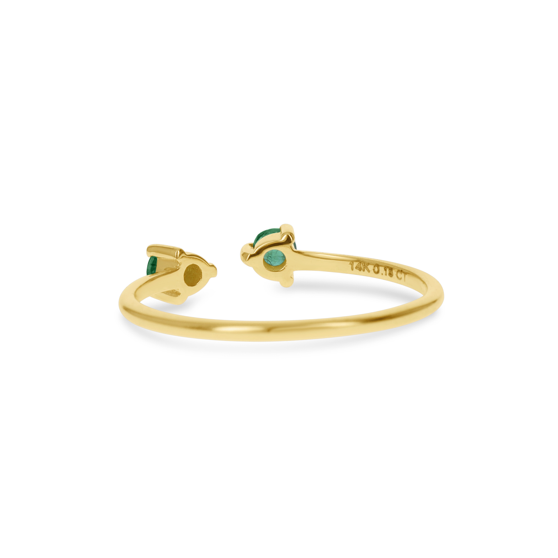 Dainty Emerald Cuff Ring in Gold