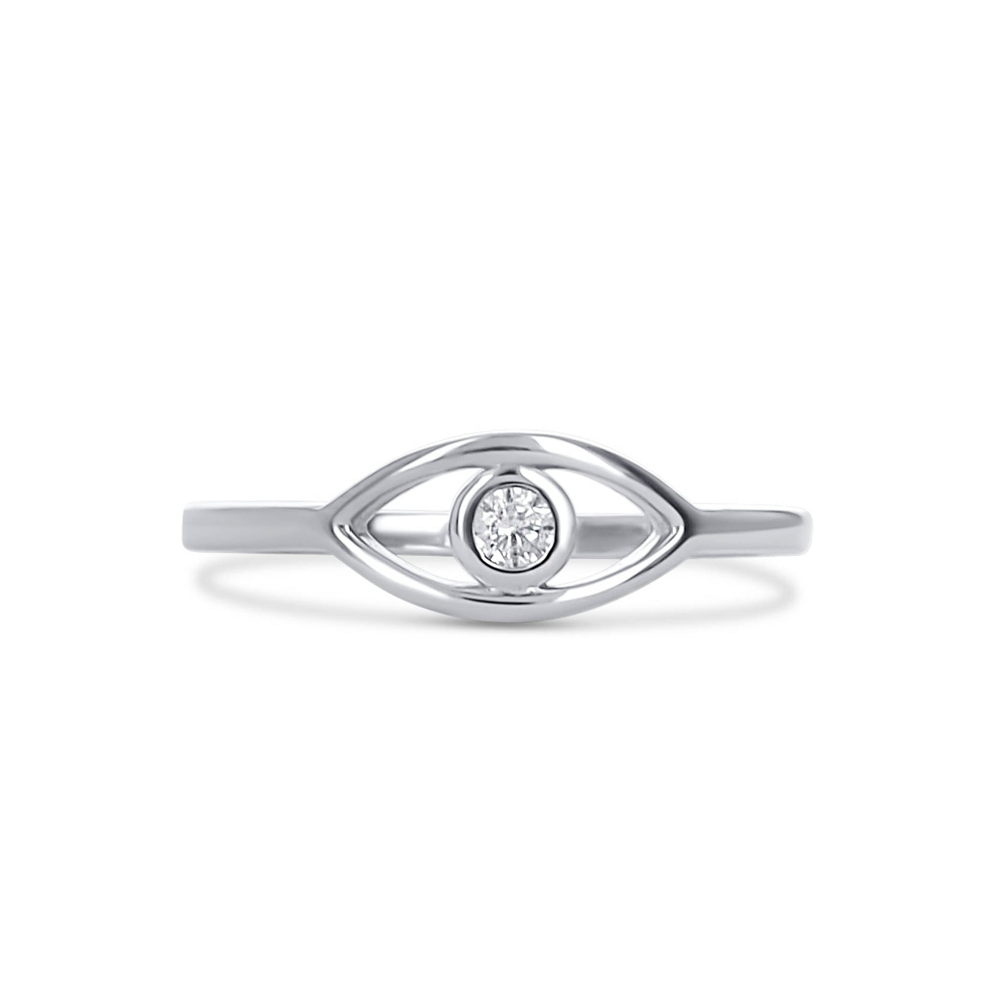 Simple Silver Evil Eye Ring from Alexandra Marks Jewelry