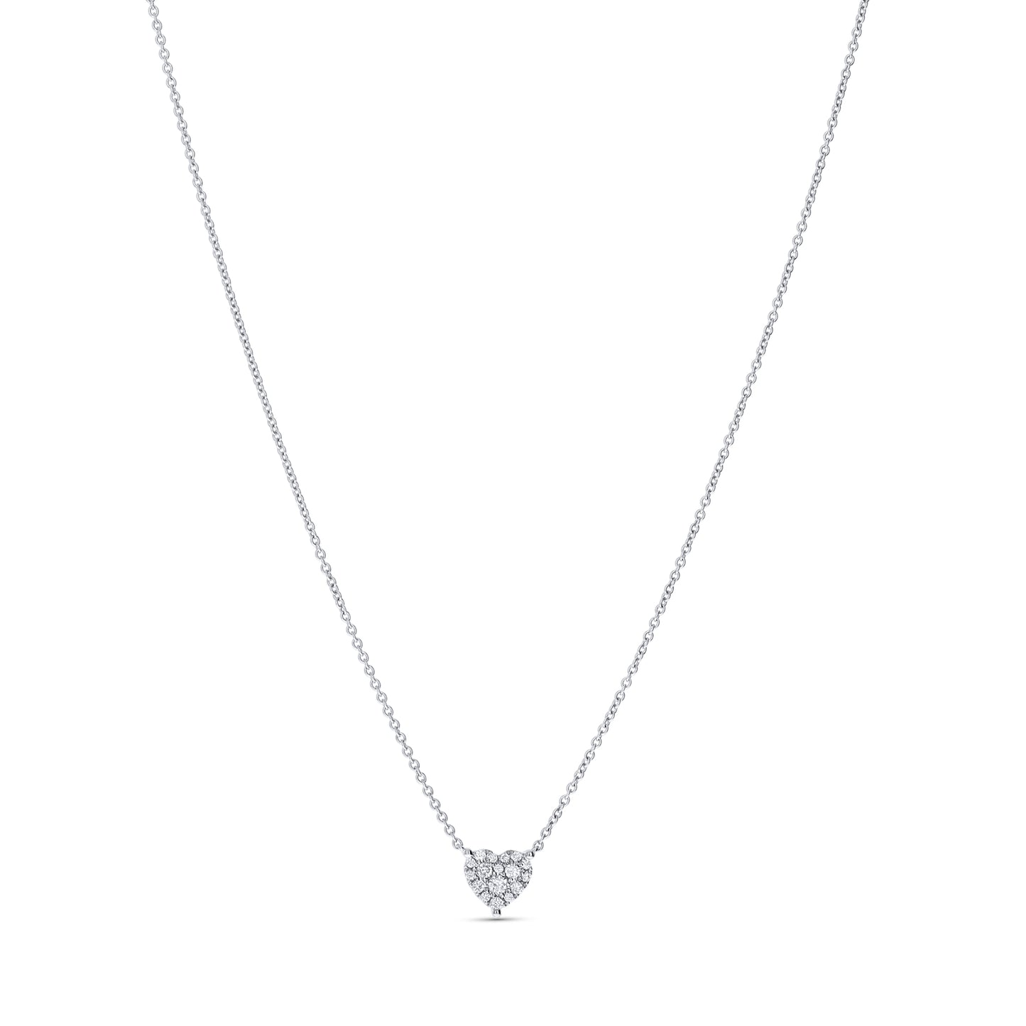 Small Diamond White Gold Heart Necklace