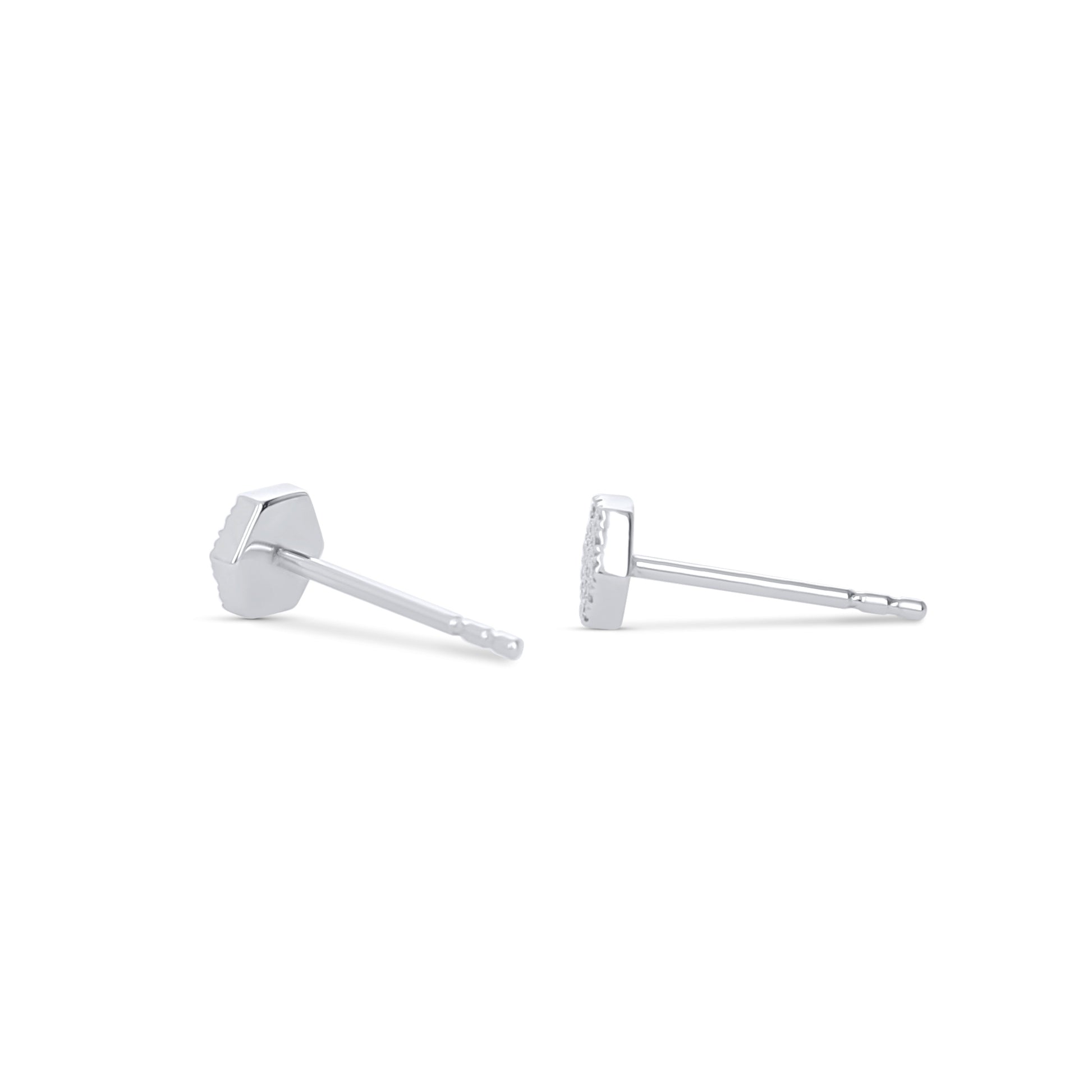 Tiny Diamond Stud Earrings in White Gold From Alexandra Marks