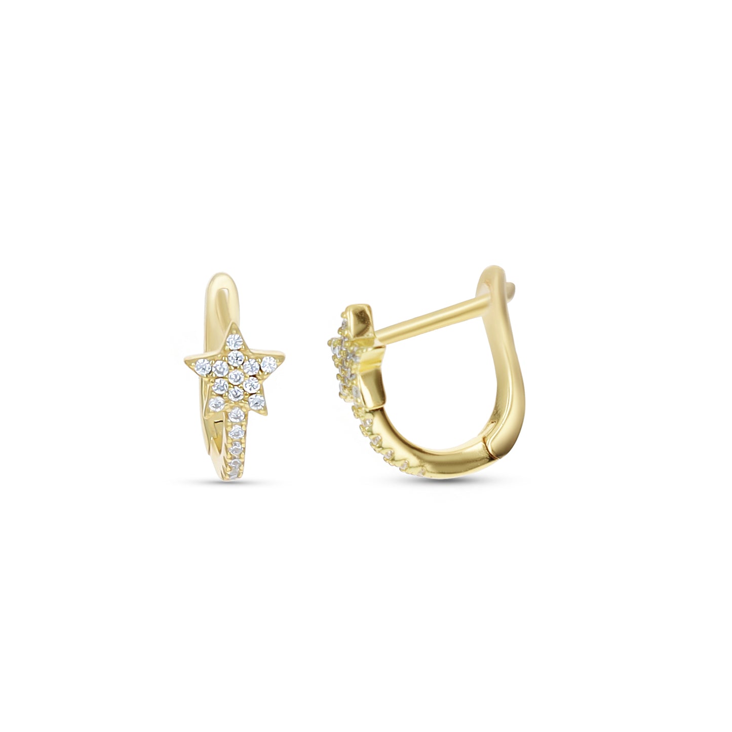 Mini Star Hoop Earrings in Gold from Alexandra Marks