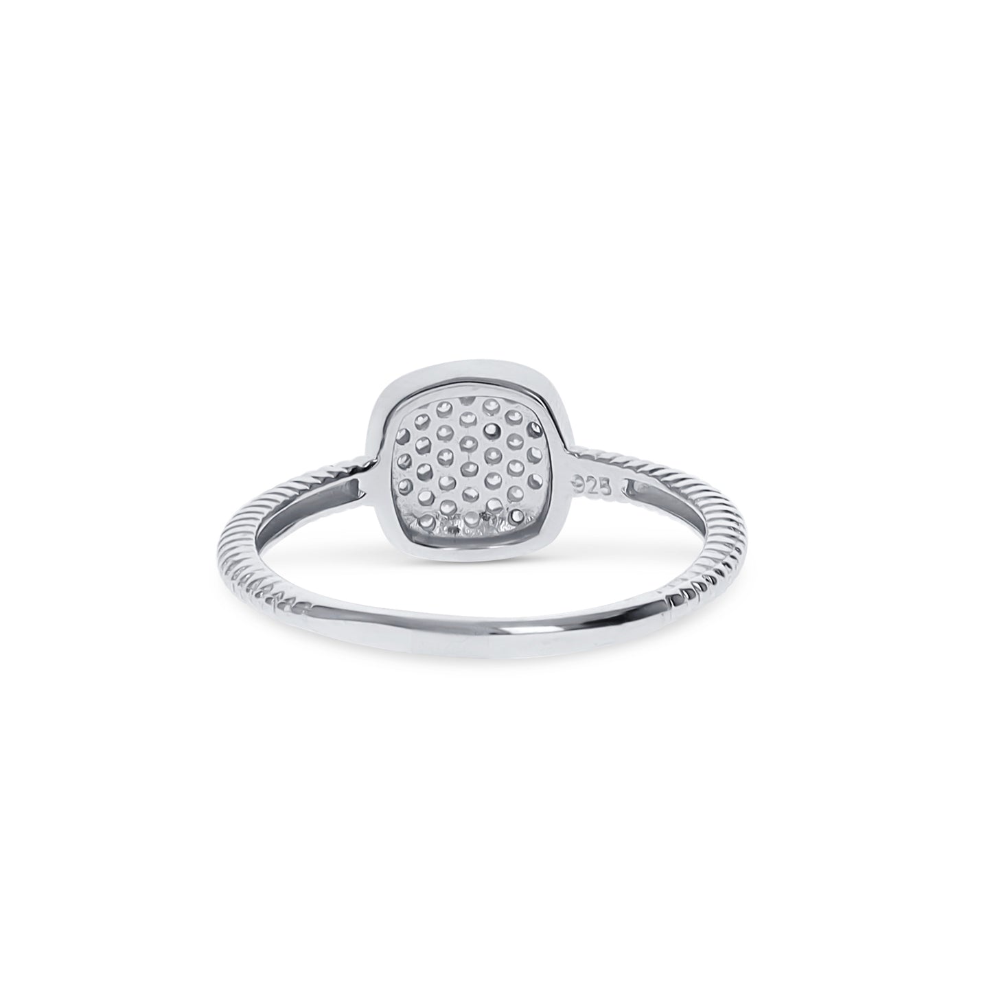 Twisted Silver CZ Ring