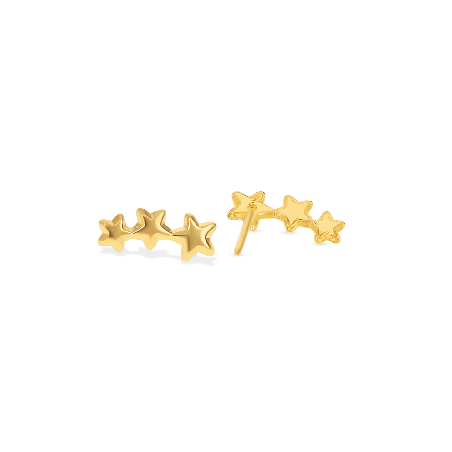 Curved Star Stud Earrings in 14kt Gold | Alexandra Marks Jewelry