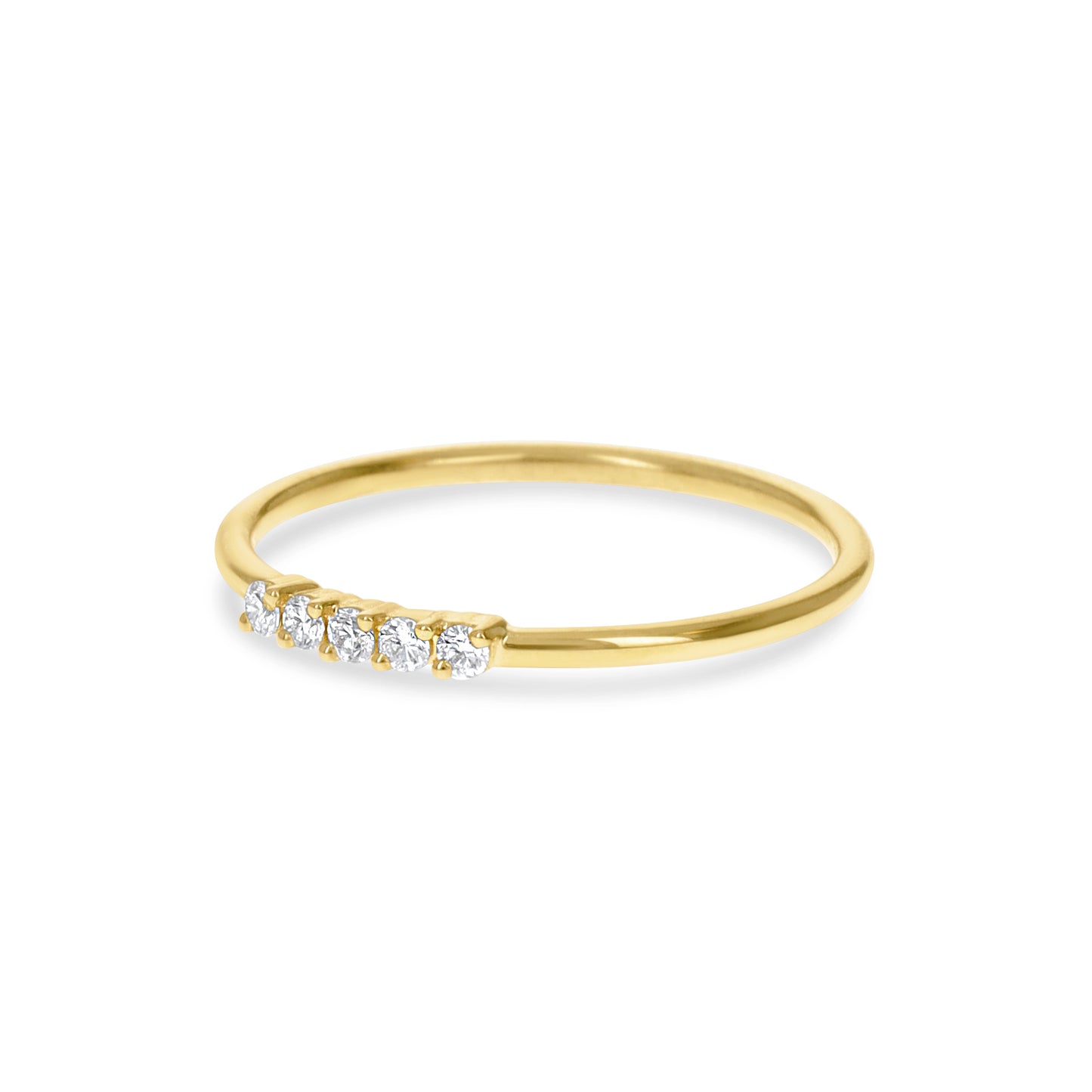 Dainty Diamond Gold Stacking Ring
