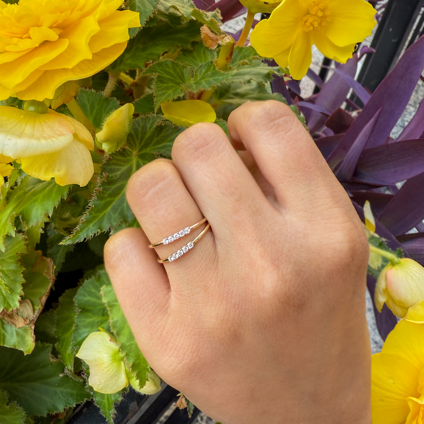 Thin Diamond Stacking Ring in Gold From Alexandra Marks Jewelry