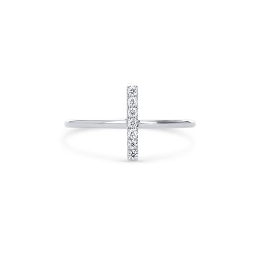 Modern Diamond Bar Ring in 14kt White Gold | Alexandra Marks Jewelry