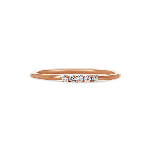 Dainty Diamond Rose Gold Ring