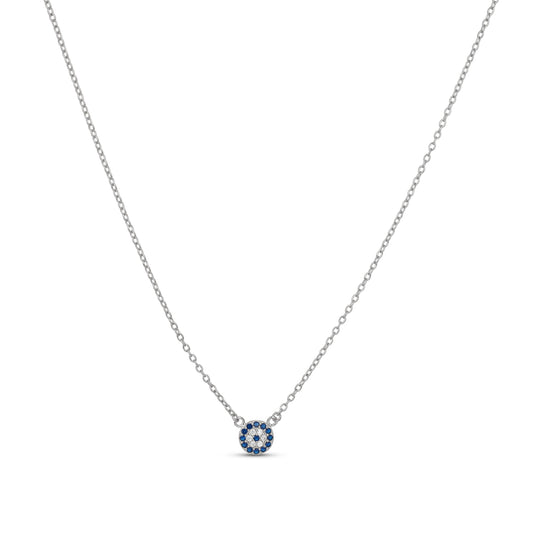 Mini Evil Eye Necklace in Sterling Silver from Alexandra Marks Jewelry