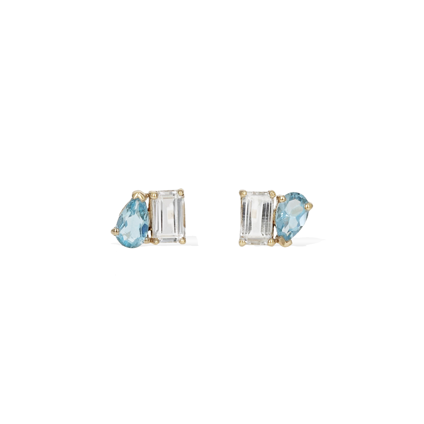 Blue Topaz Toi et Moi Stud Earrings from Alexandra Marks Jewelry