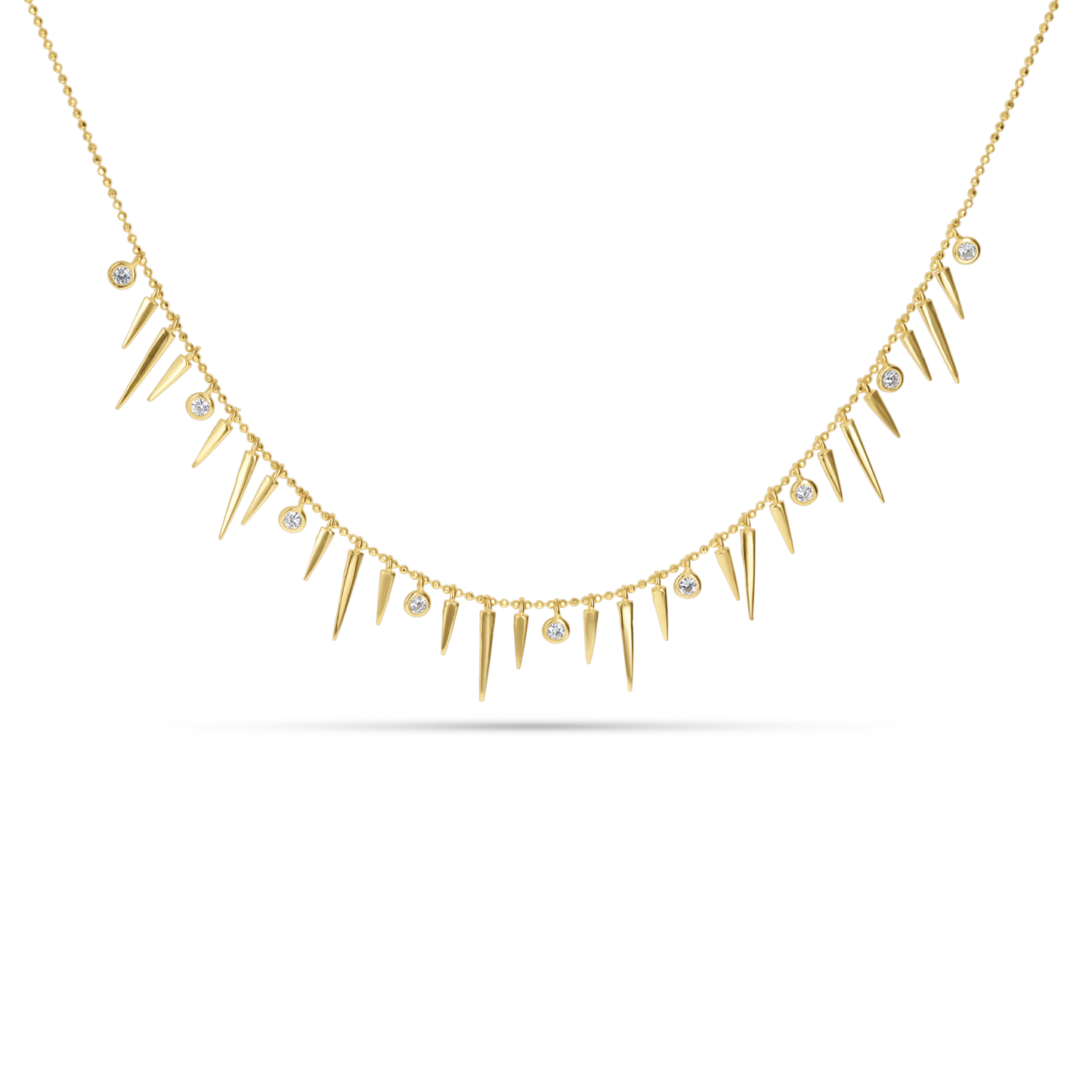 Geometric Spike Charm Choker Necklace in Gold from Alexandra Marks Jewelry