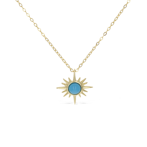 Turquoise Pendant Necklace in gold