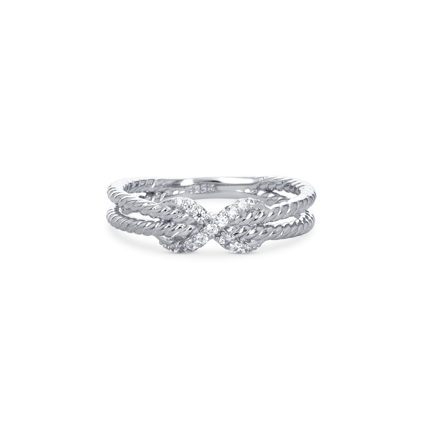 Twisted X Ring in Silver from Alexandra Marks Jewelry