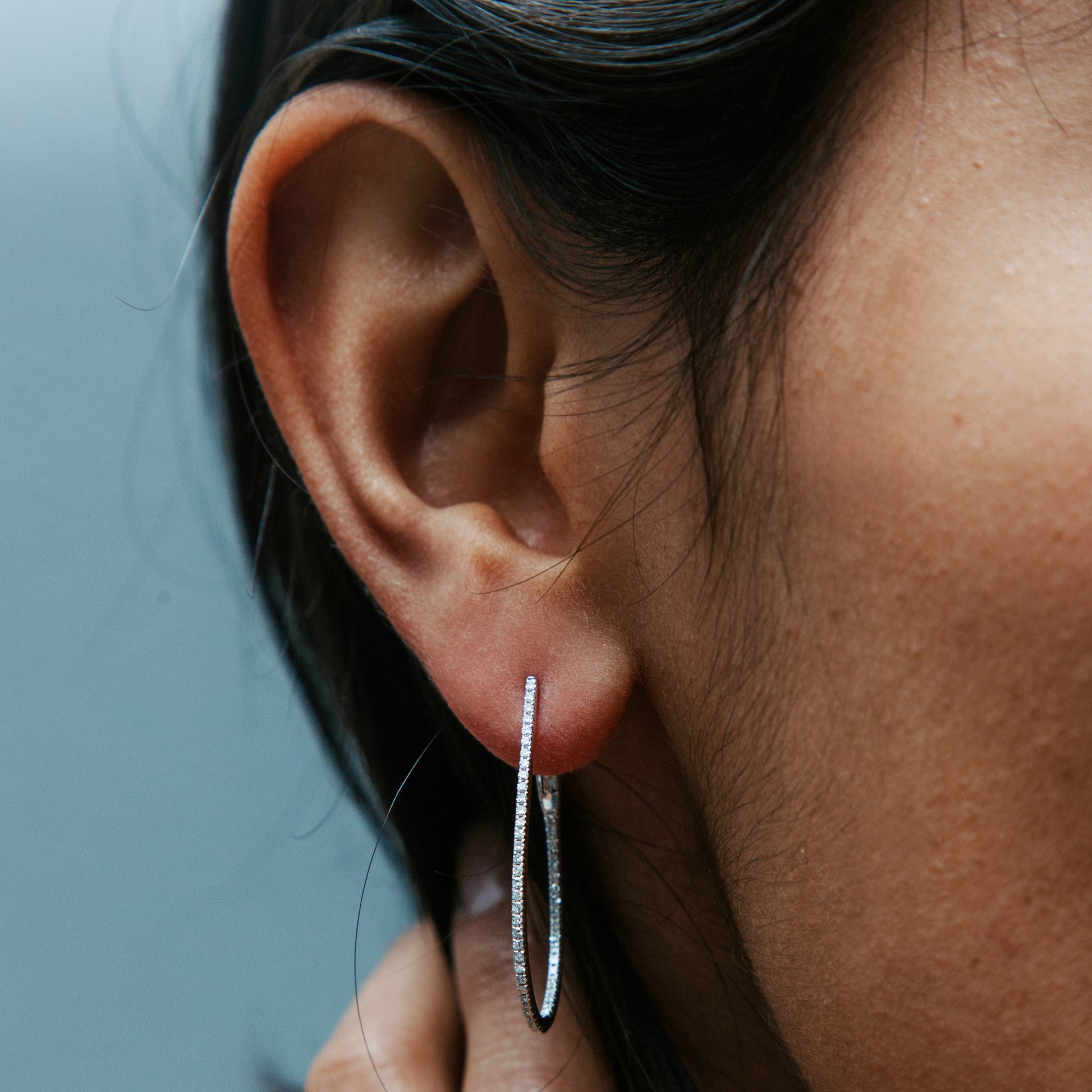 White Gold Hoop Earrings