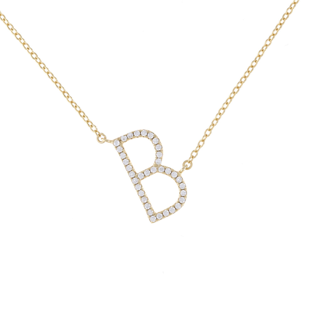 Gold Letter B initial Necklace