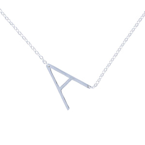Sterling Silver Letter A initial necklace from Alexandra Marks Jewelry