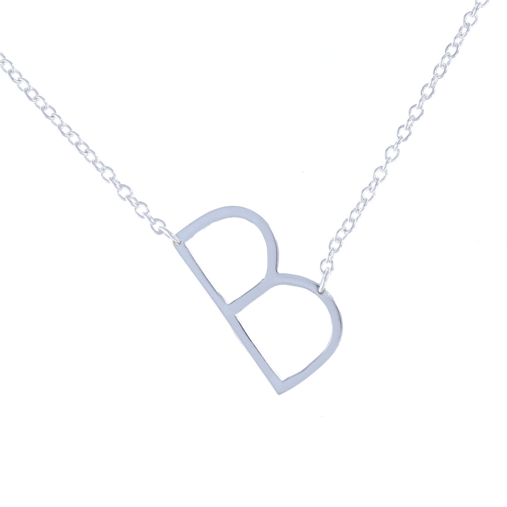 Sterling Silver, letter B, initial necklace