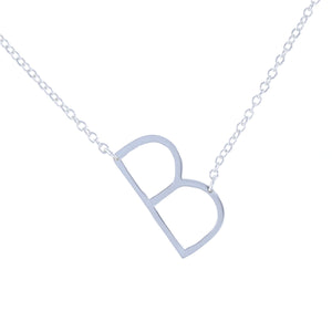 Sterling Silver, letter B, initial necklace