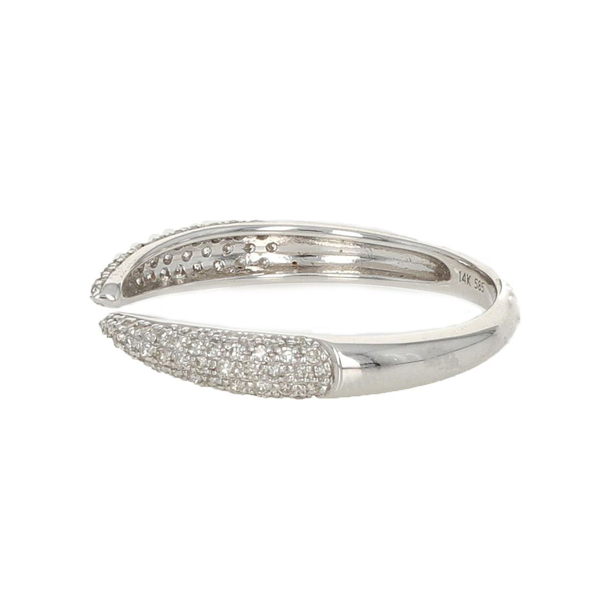 Pave' Diamond Pointed Claw Ring- 14kt White Gold