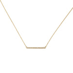 Thin Diamond Bar Necklace in Gold | Alexandra Marks Jewelry