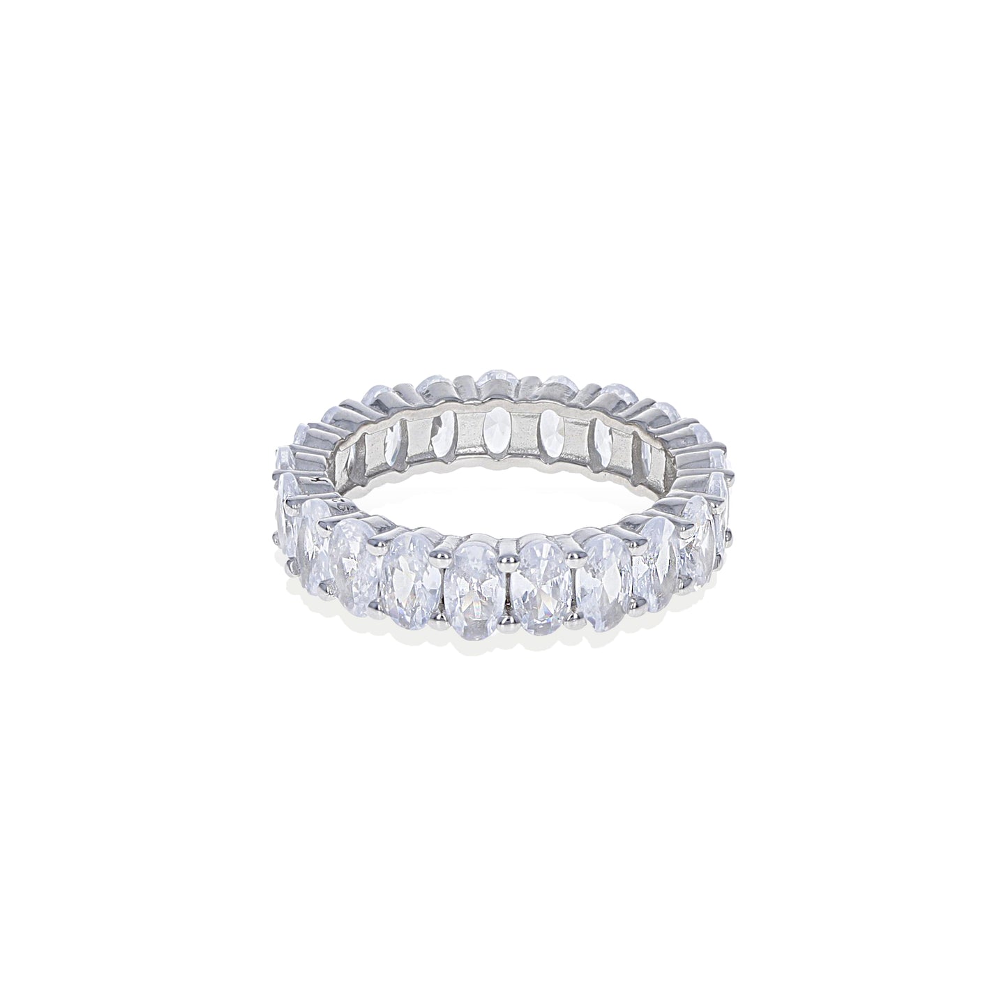 Oval CZ Classic Eternity Band in Silver - Alexandra Marks Jewelry