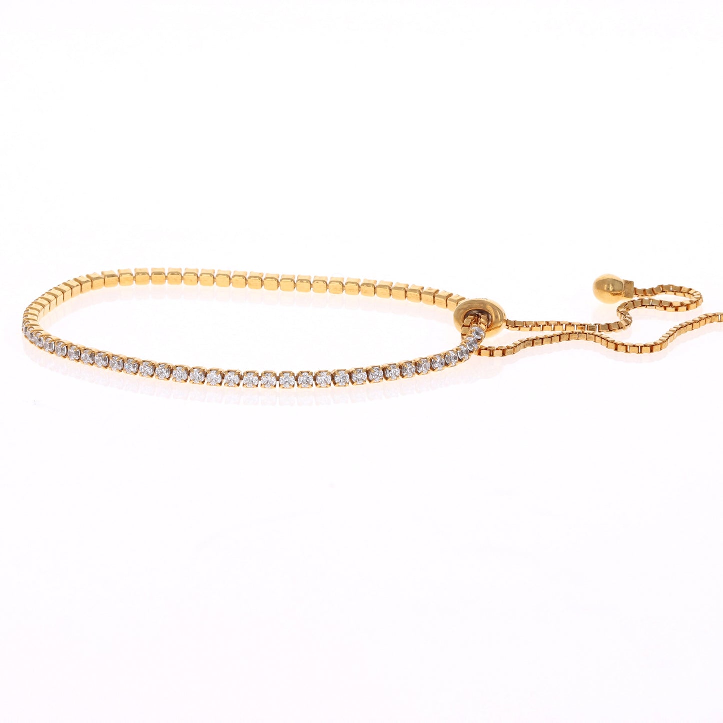 Thin Gold Cz Tennis Bracelet