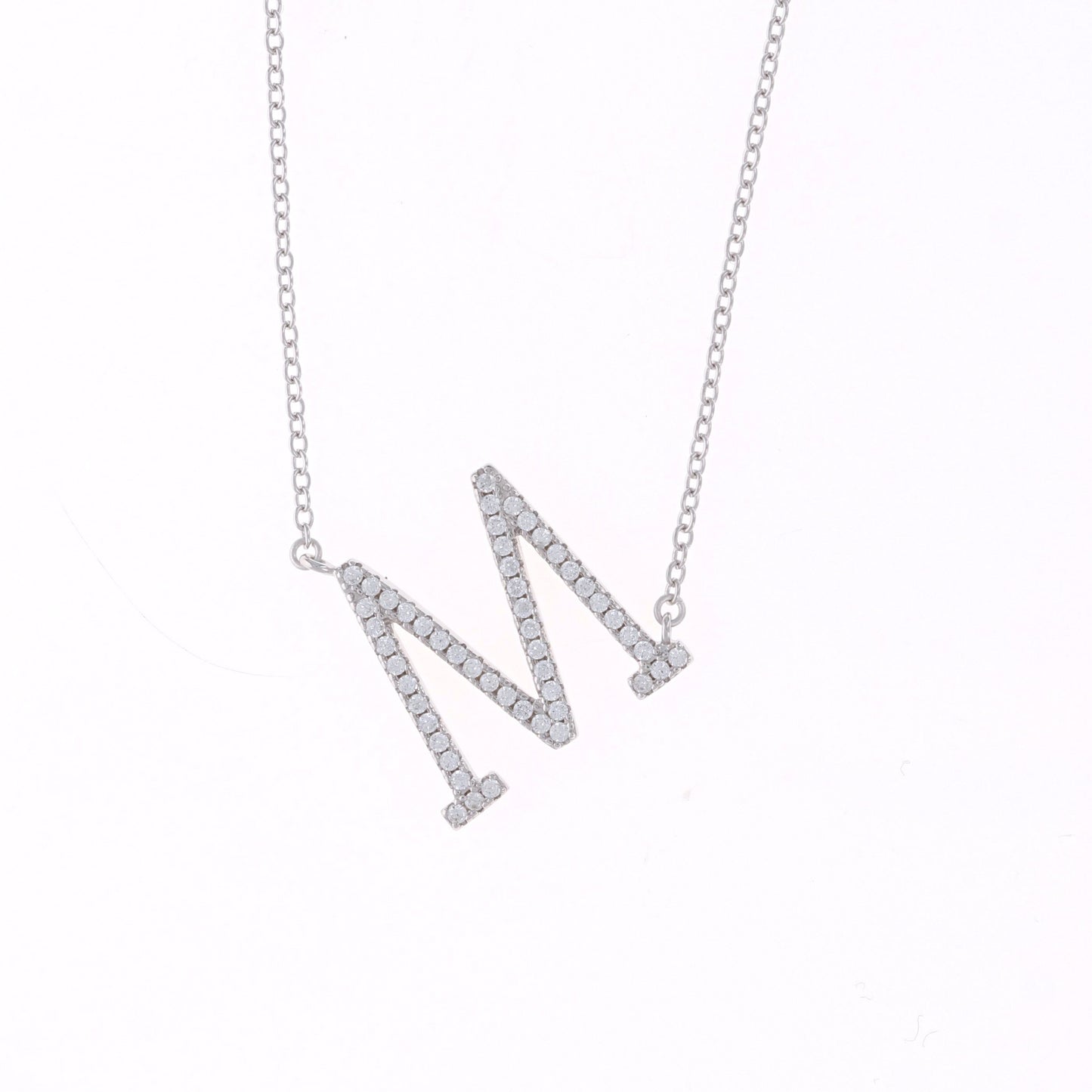 Cz Letter M Necklace