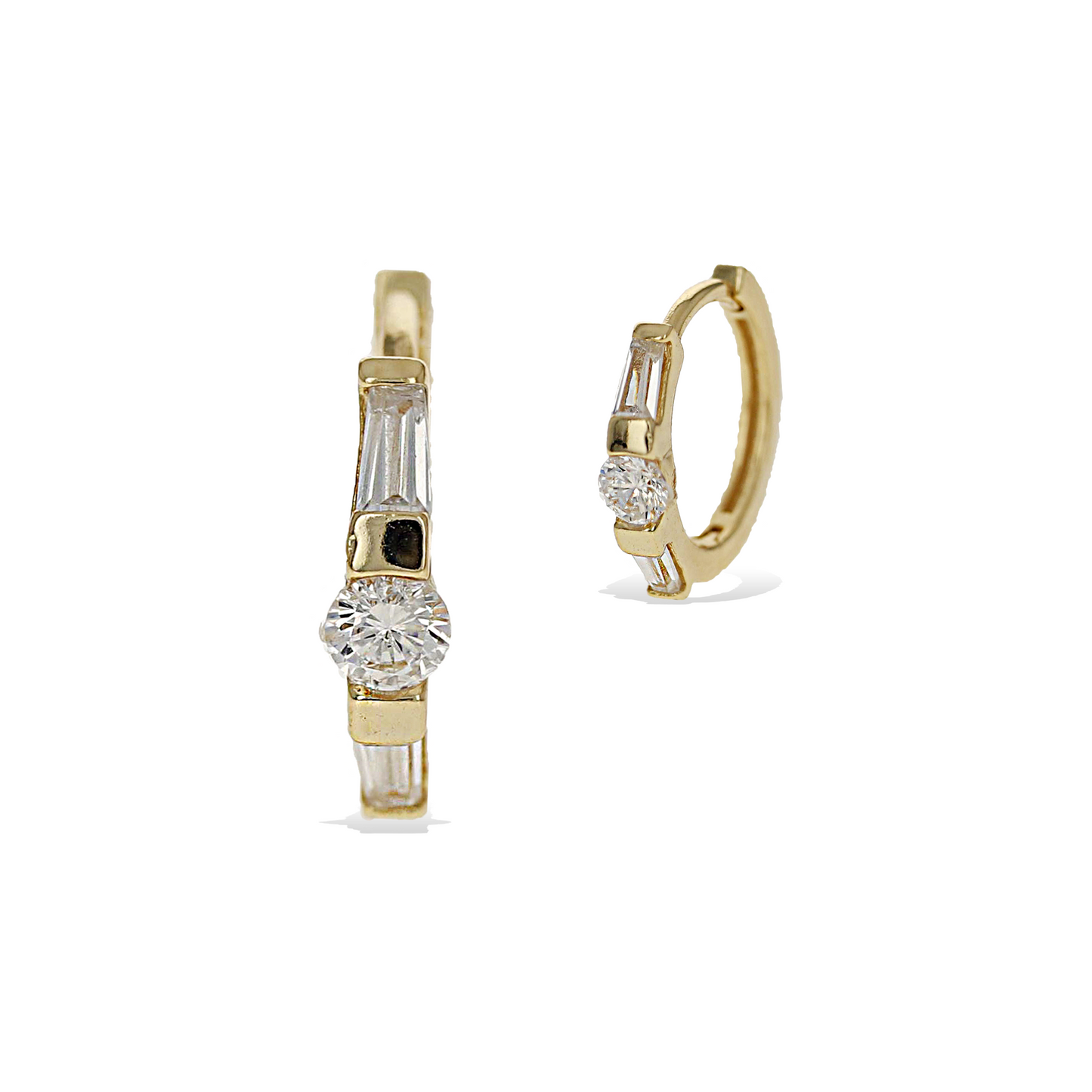 Alexandra Marks | Trapezoid Cz Huggie Hoop Earrings in Gold