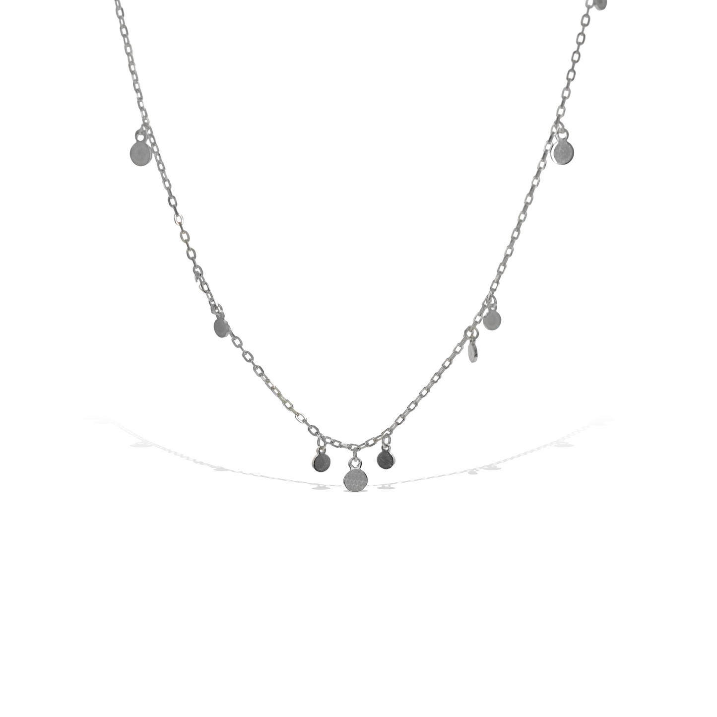 Alexandra Marks | Sterling Silver Disc Charm Choker Necklace