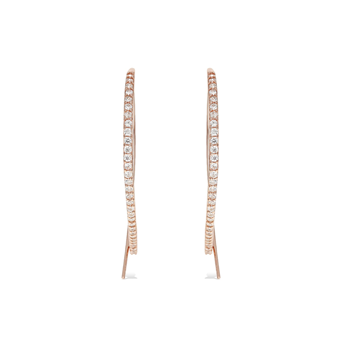 Thin rose gold cz hoop earrings - Alexandra Marks