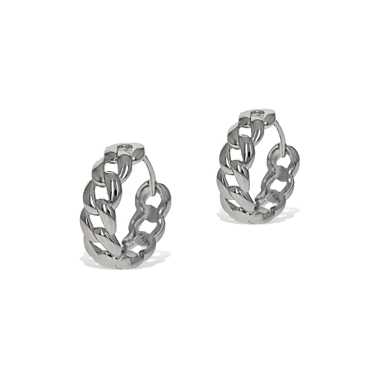 Silver Chain Link Hoop Earrings