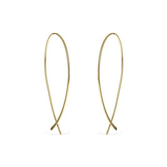 Thin gold threader hoop earrings - Alexandra Marks